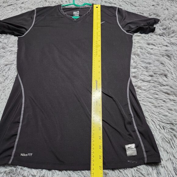 Nike Pro Team Shirt Fit Dry Mens Large Black Short Sleeve Compression Activewear - Picture 7 of 9